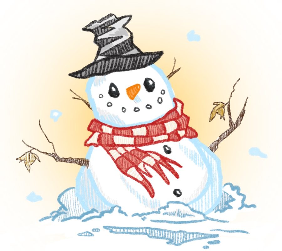 An inspirational photo of a snow man representing great accomplishments and bravery | Graphic by Emma Liu 22/Staff