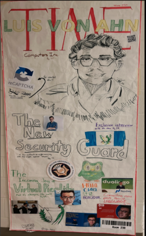 Room 230’s door decoration,

feautring Guatemalan entrepre-
neur Luis Von Ahn, was among

the winners of the decorating
competition. | Photo courtesy of